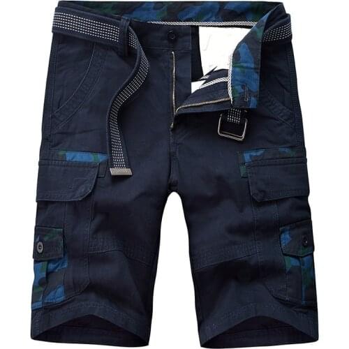 Men 2020 Summer New OutWear Casual Belted Cargo Shorts Men 100% Cotton Military Multi Pocket Fashion Shorts Men Plus Size 38