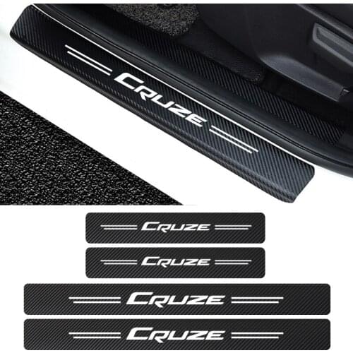 4pcs Car Door Threshold Waterproof Carbon Fiber Protective Stickers For Chevrolet Cruze Colorado Spark Captiva Malibu Trax Aveo