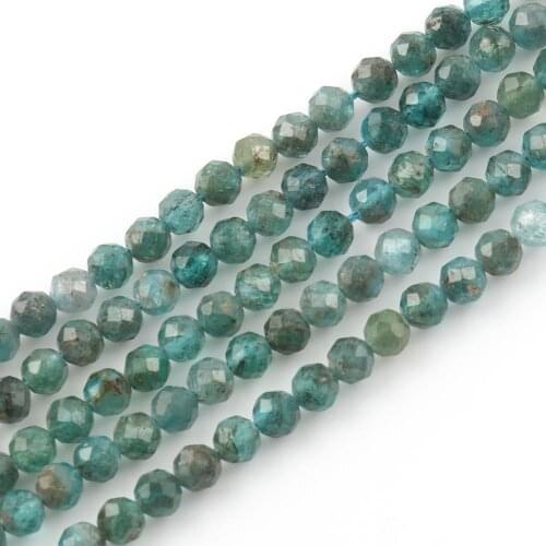 Natural Stone Faceted Blue Kyanite Loose Spacer Beads For Jewelry Making Handmade DIY Bracelet Accessories 2 3 4mm 15''Inches
