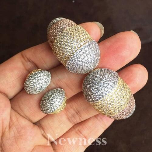 Newness Fashion Dubai Bridal Jewelry Sets Fashion Luxury Super Bangle Ring Sets For Women Engagement Wedding Party