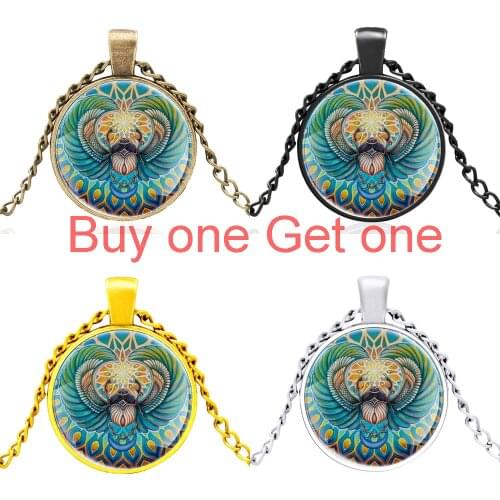New Arrival Ancient Egyptian Scarab Glass Dome Fashion Pendant Necklace Men Women Jewelry Accessories Gifts