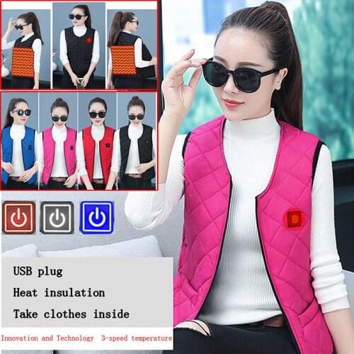 New Winter Heated Vest Women Outdoor Thermal Electric Heated Vest Camping Hiking Clothing Tactical Vest Infrad Battery Jacket
