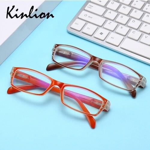 Kinlion Small Square Reading Glasses Women Mens Eyewear Prescription Presbyopia Retro Plastic Woman Hyperopia Glasses +1.0~+4.0