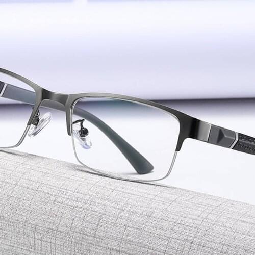 New Flexible Half Frame Reading Glasses Men Business Optical Protective Hyperopia Presbyopic Glasses High Quality TR90 +150 250