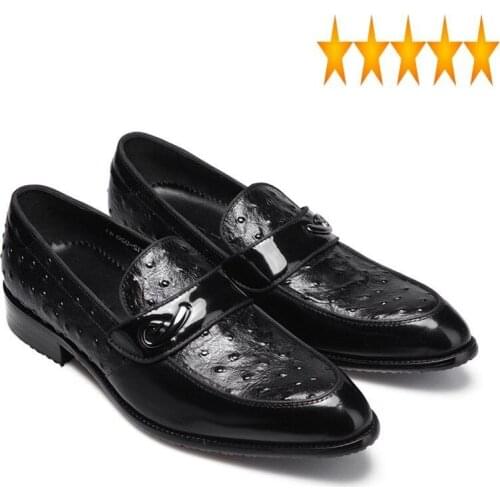 Formal Business Shoes British Pointed Toe Slip On Cow Leather Dress Loafers Luxury Brand Oxford Wedding Footwear Men