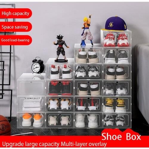 Plastic Shoes Case Thickened Transparent Drawer Case Plastic Shoe Boxes Stackable Box Shoe Organizer Shoebox Dropshiping