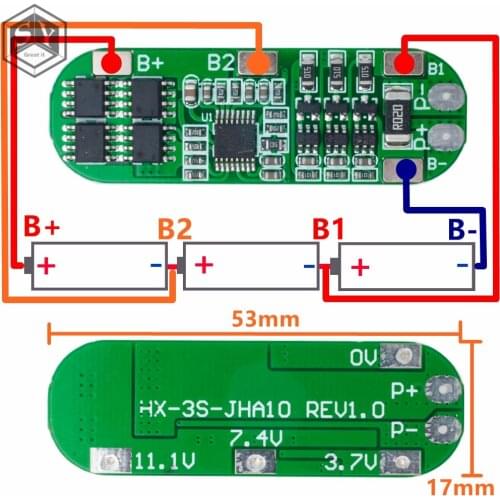 1PCS 3S 10A 12V Lithium Battery Charger Protection Board Module for 3pcs 18650 Li-ion Battery Cell Charging BMS 11.1V 12.6V NEW