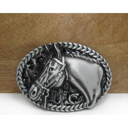 BuckleClub retro zinc alloy retro western horse head belt buckle jeans gift belt buckle FP-03190 drop shipping