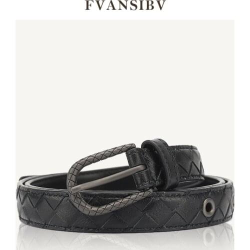 Luxury Brand Womens Woven Belt Top Sheepskin Casual Business Long Needle Serpentine Buckle Belt 2.0cm Wide 2021 Fashion New