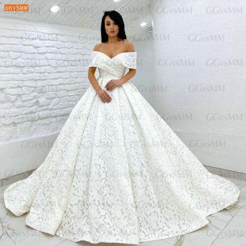 Luxury Lace Wedding Dress Ivory 2021 White robe de mariée Custom Made Corset Ball Gown Bridal Dresses For Women vestido de noiva
