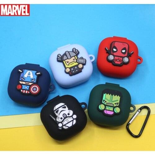 Marvel Cartoon Silicone Earphone Case For Samsung Galaxy Buds Live Headphone Cover With Hook For Samsung Galaxy Buds Live Pro