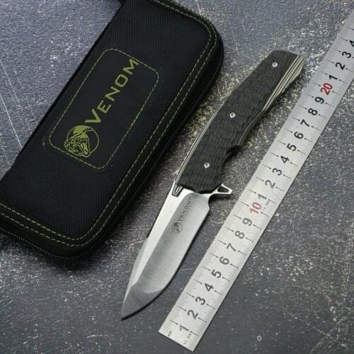 VENOM Kevin John T01 folding knife M390 Blade Titanium+Carbon Fiber Handle tactical Outdoor camping hunting Hunting pocket knife