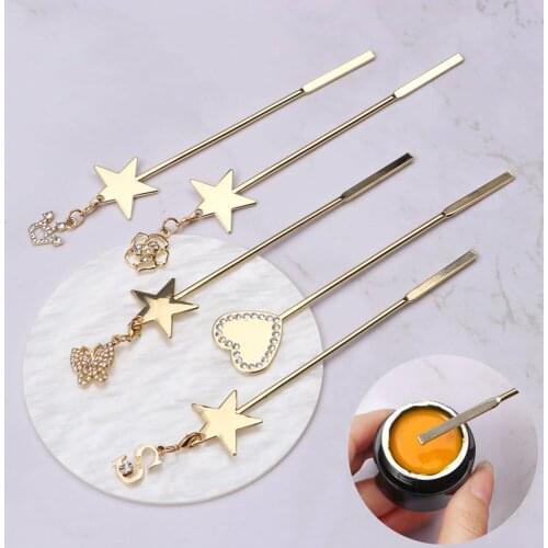 Nail Art Stirring Rod Tools Stainless Steel Acrylic Powder Liquid UV Gel Spoon Spatula Pin Manicure Tools