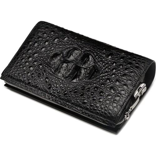 Eju Crocodile leather men hand bag business leisure men clutch bag men large capacity multi-function code lock men wallet