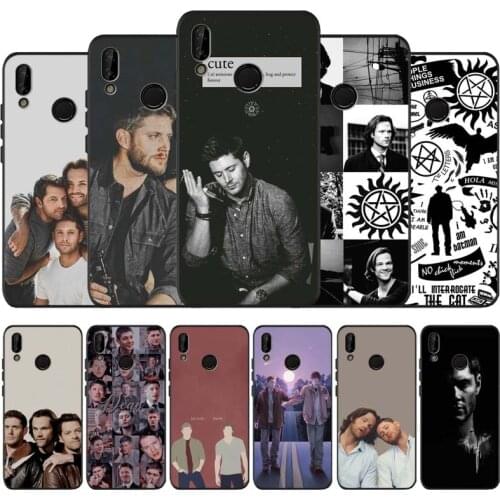 Supernatural black black soft Phone Case for huawei P40 P30 P20 P10 Pro lite P9 Lite nova 4E 6SE Psmart 2019 Y6 9 Prime