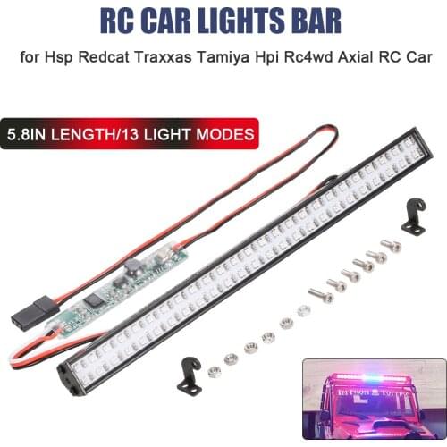 RC LED Lights Bar 147mm Metal Light Headlight for 1/10 Traxxas TRX4 Trx6 D90 HSP Redcat RC 4WD Tamiya Axial SCX10 HPI RC Car
