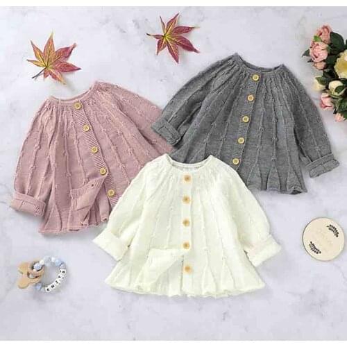 Baby Sweater Girls Cardigan Cotton Flower Newborn Baby Girls Sweater Coat Knit Baby Clothes Toddler Baby Cardigan Jacket Coat