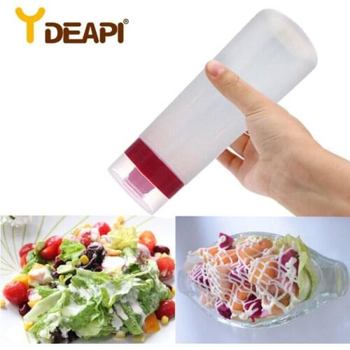 YDEAPI 4-Hole Plastic Salad Mustard Kitchen Accessories Dressing Squeeze Convenience Silicone Bottle Condiment Decoration Tools