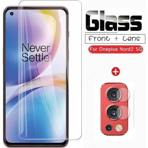 2 in 1 Tempered Glass For OnePlus Nord2 5G Camera Lens Screen Protector Glas For One Plus One+ Nord 2 5G Protective Glass Film