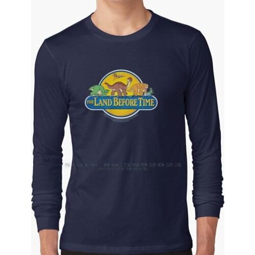 The Land Before Time Long Sleeve T Shirt 100% Pure Cotton Big Size Landbeforetime Littlefoot Spike Sarah Dimitri Ducky Chomper