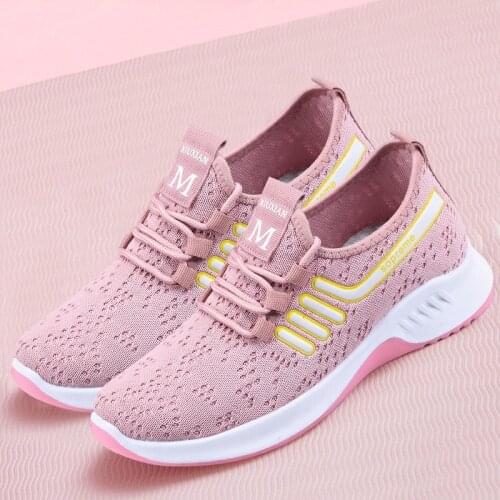 Women Sports Shoes , Flying Woven Mesh Running Shoes , Sneaker , Soft Bottom Casual Sport Shoes , Size 36-41