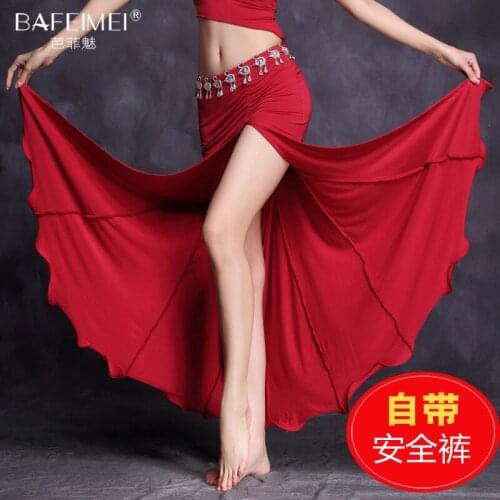 Lady Belly Dance Skirt Girls Samba Dancing Uniforms Female New Modal Long Skirt Womens Adult Large Size Group Costumes D-0054