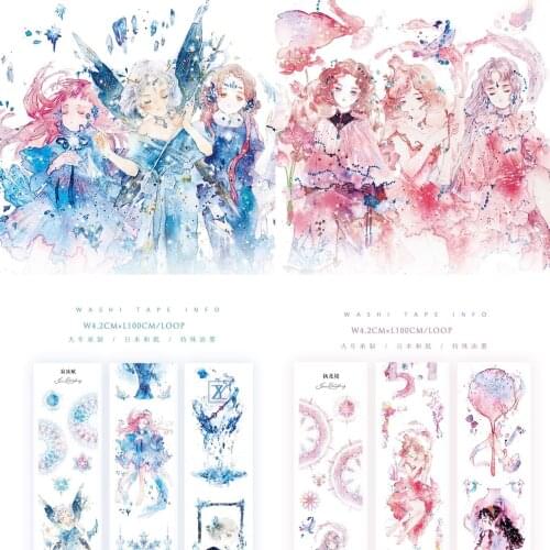 1 loop Stop Area New Ji Bingfu Holding Flower Border washi Tape Daytime Fish Sleeping