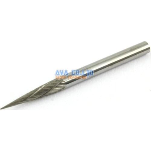 10 Pieces 3mm Tungsten Carbide Burr Rotary Cutter File 3mm Shank Double Cut (NO.9)