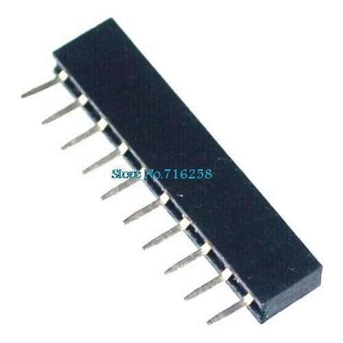 100 Pcs Per Lot 2mm Pitch 10 Pin Female Single Row Straight Pin Header Strip