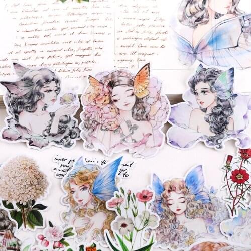 17pcs/16pcsButterfly Elf Sticker Diy Album Scrapbooking Diary Planner Journal Sticker Decorative Label For Kids