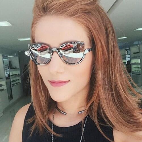 2021 Fashion luxury Brand designer Small frame sunglasses Vintage women sun glasses Cat eye Gradient Eyewear UV400 97174