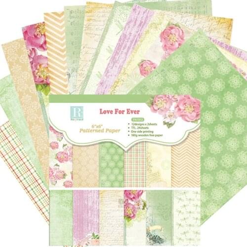 24pcs 6" Single-side Love for ever pattern creative papercraft art paper handmade scrapbooking kit set books