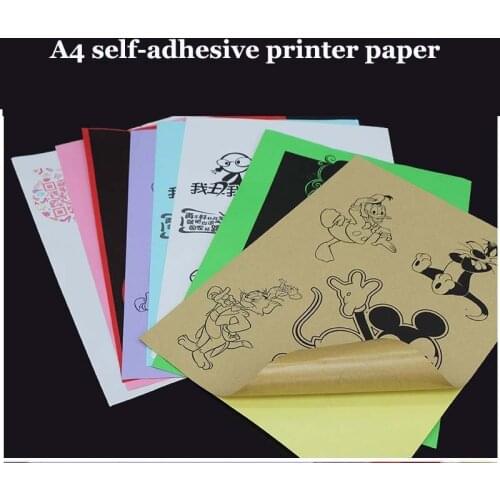 50 Sheets A4 Laser Inkjet Printer Copier Craft Paper White Self Adhesive Sticker Colorful Label Matte Surface Paper Sheet