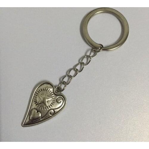 6PCS/Lot Vintage Heart Key Charm Pendant Key Chains Handmade Key Chains