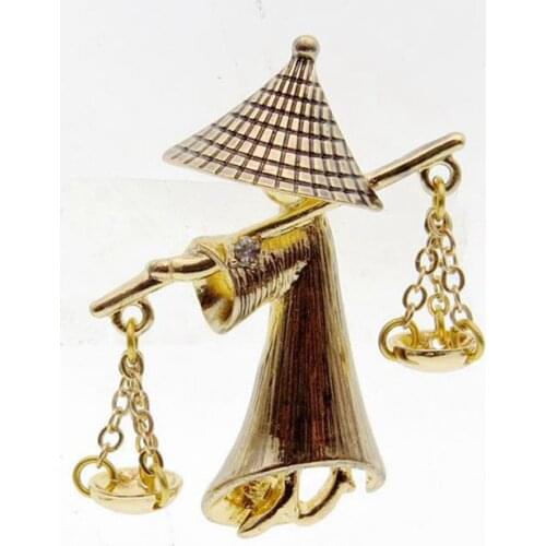 American style whimsy antique water farmer brooch joker in cap pins for men and women deserve to act the role of gifts