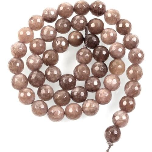 Natural Stone Beads Cut Surface Light Grey Marble Loose Beads for Jewelry Making Needlework DIY Bracelet Strand 4-12 MM