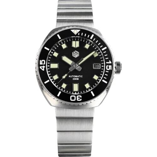 San Martin Men Diver Watch Mens Automatic Watches Mechanical Wristwatch 20Bar Waterproof C3 Luminous Sapphire Ceramic Bezel NH35
