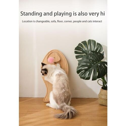Wood Cat Scratcher Does Not Drop Debris Cat Scratching Board Interactive Kitten Scraper Board Toy Funny Cats Toys