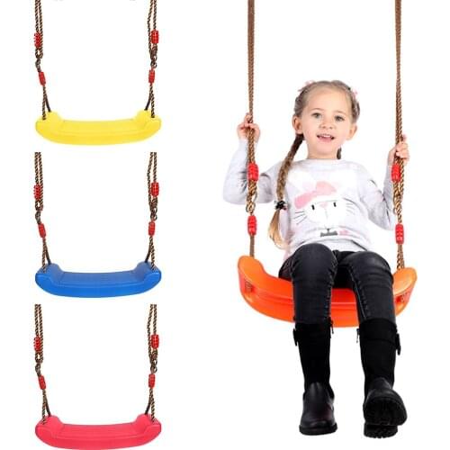 Baby Kids Children Toy Indoor Outdoor Garden Swing Seat U Type Adjustable Rope Plastic Candy Color Swings