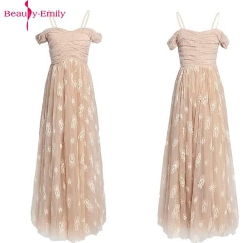 Elegant Boat Neck Spaghetti Strap Lace Evening Dresses 2020 Charming Short Sleeve Appliques Sequined Zipper Back Evening Gown