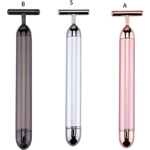 Face Massager Electric 3D Roller & T Shape Arm Eye Nose Head Massager Roller 24k Facial Golden Pulse Instant Face Lift