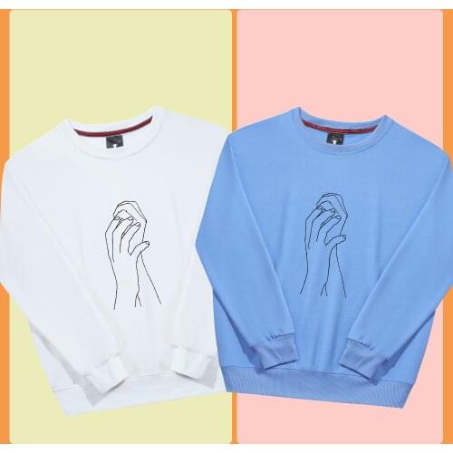 Creative Line Art Prints Sweatshirt Vintage Cotton Oversize Hoodie Harajuku Unisex Clothing Casual Loose Long Sleeve Thin Tops