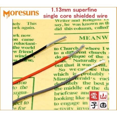 Fast Free Ship 20M 1.13mm Superfine Single Core Audio Video Signal Wire thin Coaxial Cable Silver Plated RF1.13 Shielded Wre