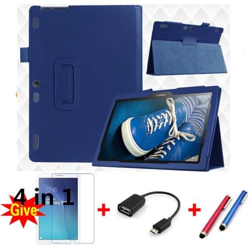 Tab 2 A10-70 stand Leather Case for Lenovo Tab 2 a10-30 X30F X30L Magnet Cover For Lenovo TAB 10 TB-X103F Tab3 10 capa+Film+Pen