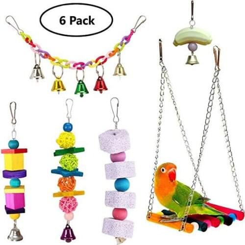 6pcs a Set Cross-Border Parrot Toy Bird Supplies Parrot Bite Toy Toy Bird 307g