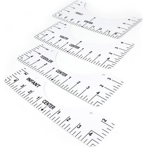4Pcs T-Shirt Alignment Ruler Tailor-specific Alignment Ruler for Measuring Cloth Hand Sewing DIY Making Measuring Tape Tools