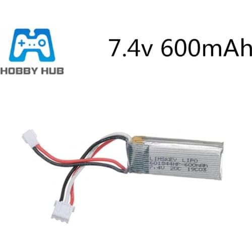 7.4V 600mAh Lipo Battery for WLtoys F959 XK DHC-2 A600 A700 A800 A430 2.22Wh RC Drone Parts 2s 7.4v Battery for WLtoys F959