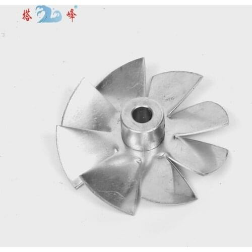 Small aluminum high temperature cooling fan blade metal vane 70mm diameter 6mm shaft