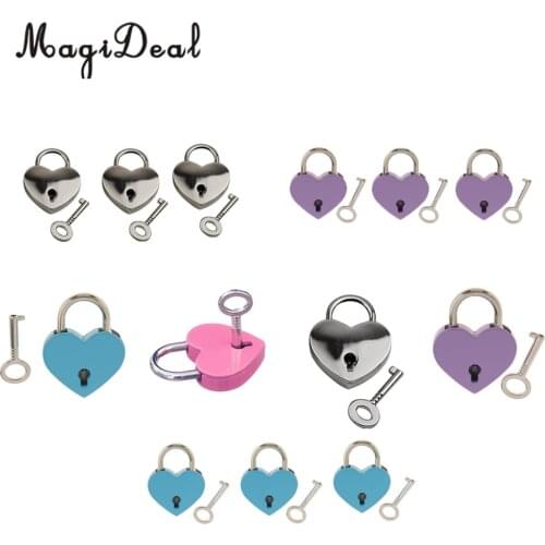 MagiDeal Mini Padlock Heart Shape Luggage Case Padlock With Key Hens Stag Night Party Favors Gifts