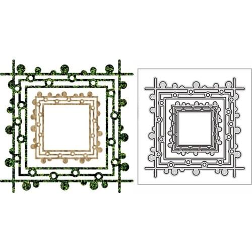 New Dot Square Frame Craft Embossing Mold 2021 Metal Cutting Dies for DIY Decorative Scrapbooking Album Card Making No Stamps